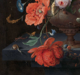 Dubbelzijdige kunst: Stilleven met bloemen met het Melkmeisje van Vermeer