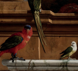 Dubbelzijdige kunst: De menagerie, Melchior d'Hondecoeter met Stilleven met bloemen