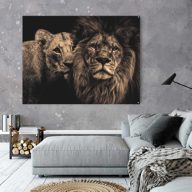 Lion couple - Sepia editie gespiegeld