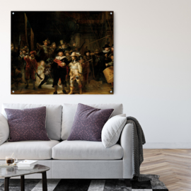 De nachtwacht van Rembrandt van Rijn op aluminium, 170x140cm zonder ophangsysteem
