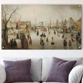 Schaatsenrijden in een dorp door Hendrick Avercamp