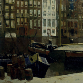 Het Damrak in Amsterdam door George Hendrik Breitner