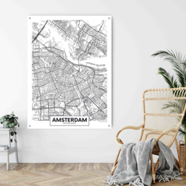 Amsterdam city map op aluminium