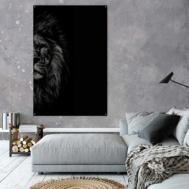 Zwart wit portret van een leeuw