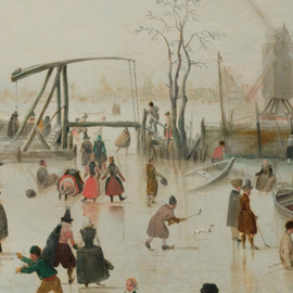 Schaatsenrijden in een dorp door Hendrick Avercamp