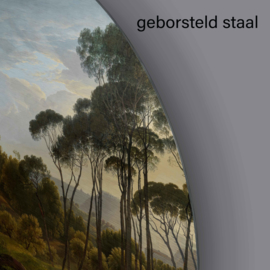 Rond schilderij van Het Italiaanse landschap