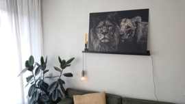 Lion couple op aluminium dibond, 140x110cm zonder ophangsysteem