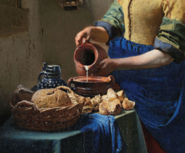 Dubbelzijdige kunst: Stilleven met bloemen met het Melkmeisje van Vermeer