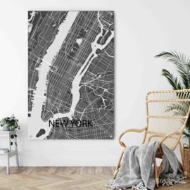 New York city map op metaal