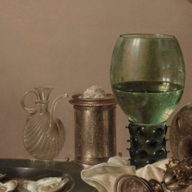 Stilleven met vergulde bokaal door Willem Claesz