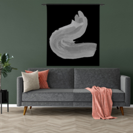 Wandkleed abstract zwart wit