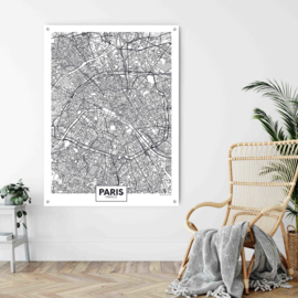 Parijs city map op aluminium