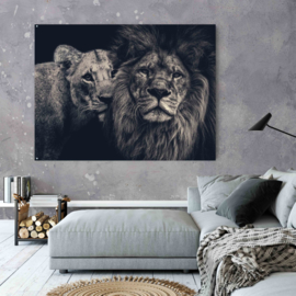 Lion couple gespiegeld