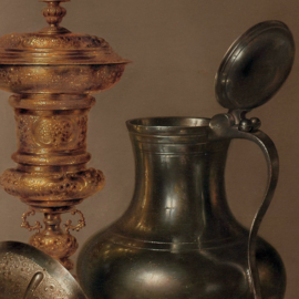 Stilleven met vergulde bokaal door Willem Claesz