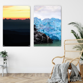 ​Dubbelzijdige kunst: Mountain phantasma met Glacier lago grey