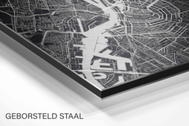 Amsterdam city map op metaal