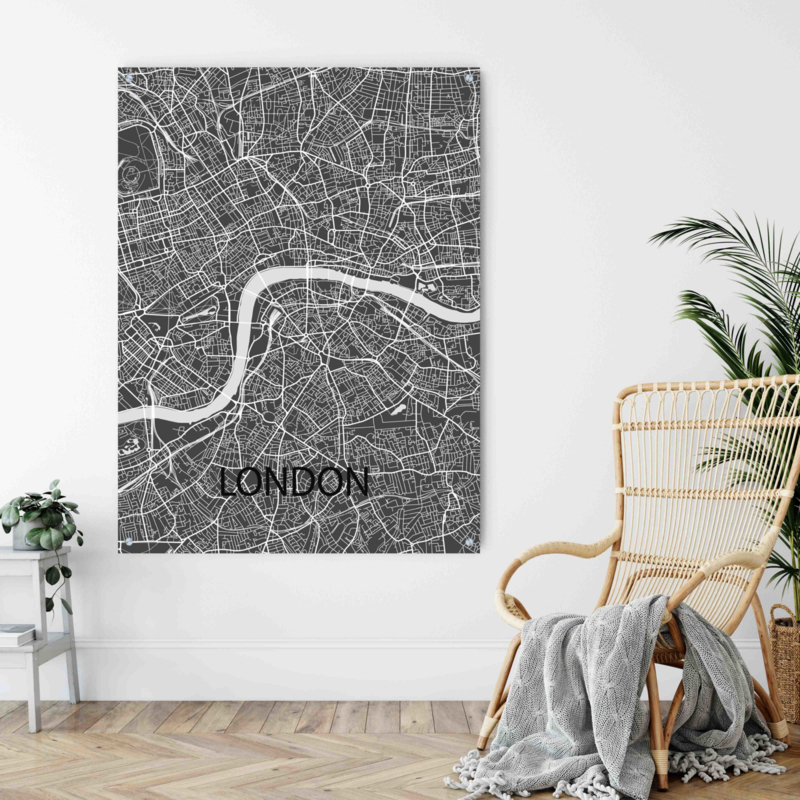 London city map op metaal