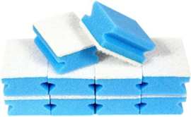 10 x Schuurspons Met Handgreep & witte Pad Blauw 14,5cm