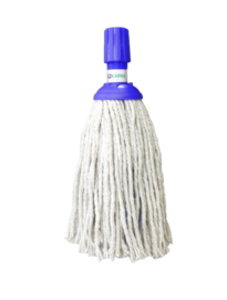 Dweilmop / Minimop / Spaanse Mop 180 gram Blauw  Standaard Steelverbinding