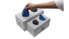 Microvezeldoeken blauw/grijs 30 x 30 cm, Dispenser doos 50 stuks