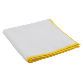 Microvezeldoek Gerecycled 38x38 cm 5 stuks Wit Met Gele Rand