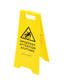 Waarschuwingsbord Opgepast, Attention, Achtung 62cm