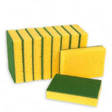 Schuurspons met groen abrasief 14x10x3cm.