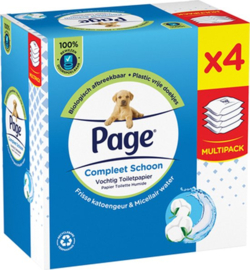 Page Compleet Schoon Vochtig Toiletpapier 4 x 38 vel