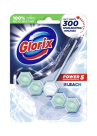 Glorix Toiletblok Power 5 Bleach 55gr tot 300 Spoelbeurten