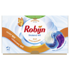 Robijn Was Capsules 3-in-1 Stralend Wit 40 stuks