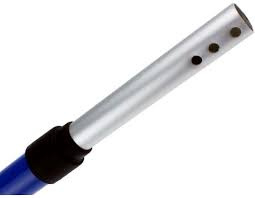 Telescoopsteel aluminium met ergo knop blauw 2 x 80cm, 3 gaten