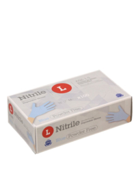 Rubberex Handschoen Nitril Blauw Poedervrij Maat L 100 stuks