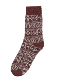 Homesocks Basset grafisch dessin "wine red"UITVERKOOP