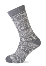 Homesocks Basset grafisch dessin "grey melange" UITVERKOOP