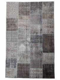 Vintage patchwork tapijt donkergrijs Maat: 180 x 285