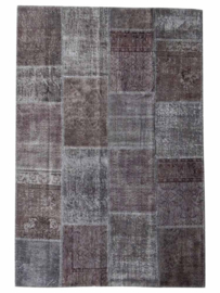 Vintage patchwork tapijt antracietgrijs Maat: 162 x 242