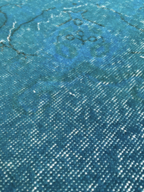 Vintage recoloured tapijt turquoise blauw Maat: 164 x 264