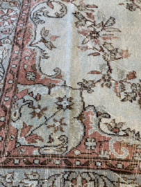 Vintage Blauw/ bruin vintage recoloured tapijt Maat: 184 x 299