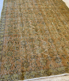 Vintage recoloured tapijt Okergeel Maat: 138x233