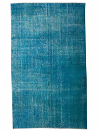 Vintage recoloured tapijt turquoise blauw Maat: 164 x 264