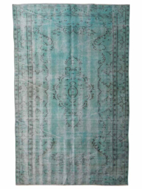 Vintage recoloured tapijt opaalgroen Maat: 157 x 249