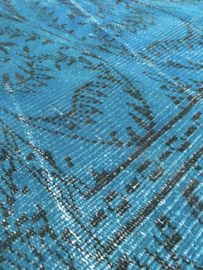 Vintage recoloured tapijt turquoise blauw Maat: 183 x 299