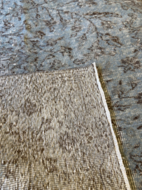 Vintage recoloured tapijt grijs blauw Maat: 190X270