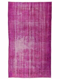 Vintage recoloured tapijt donkerroze Maat: 148 x 263