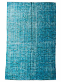 Vintage recoloured tapijt turquoise blauw Maat: 185 x 290