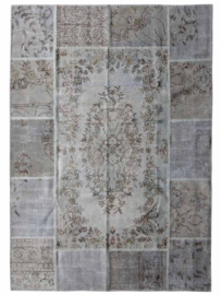 Vintage Patchwork tapijt beige Maat: 170 x 240
