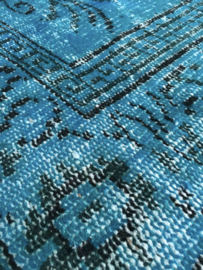 Vintage recoloured tapijt turquoise blauw Maat: 167 x 271