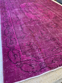 Vintage recoloured tapijt roze Maat: 178 x 293