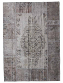 Vintage Patchwork tapijt grijs Maat: 170 x 240
