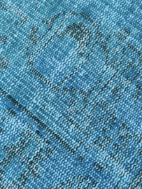 Vintage recoloured tapijt turquoise blauw Maat: 164 x 250
